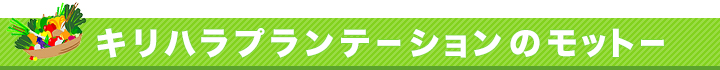 キリハラプランテーションのモットー